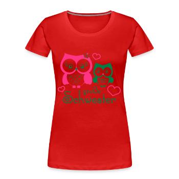 große Schwester - T-shirt bio Premium Femme - rouge - Devant - Mia (176cm)