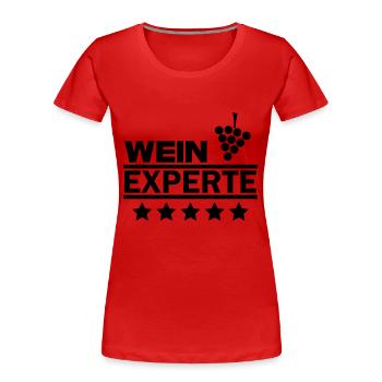 Wein Experte - Frauen Premium Bio T-Shirt - Rot - Vorne - Mia (176cm)