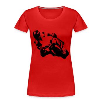 Biker - T-shirt bio Premium Femme - rouge - Devant - Mia (176cm)