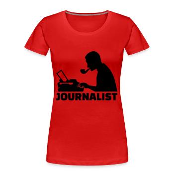 Journaliste - T-shirt bio Premium Femme - rouge - Devant - Mia (176cm)