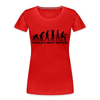 Writer - Women's Premium Organic T-Shirt - red - Front - Mia (176cm)