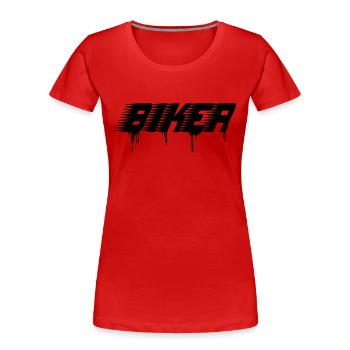 biker - Frauen Premium Bio T-Shirt - Rot - Vorne - Mia (176cm)