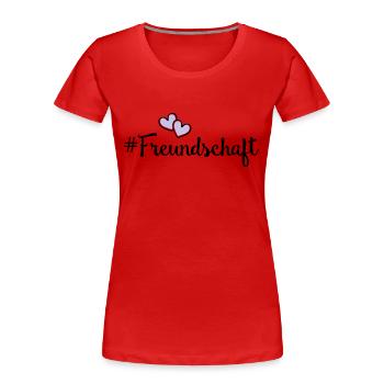freundschaft herzen - Frauen Premium Bio T-Shirt - Rot - Vorne - Mia (176cm)