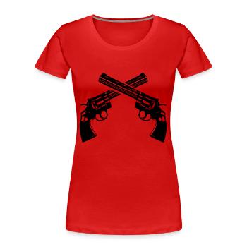 waffen - Frauen Premium Bio T-Shirt - Rot - Vorne - Mia (176cm)