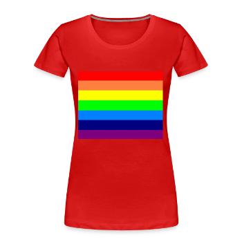 Regenbogen Corona LGBT Mundschutz - Frauen Premium Bio T-Shirt - Rot - Vorne - Mia (176cm)