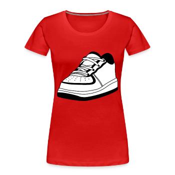 Sneaker black - Women's Premium Organic T-Shirt - red - Front - Mia (176cm)