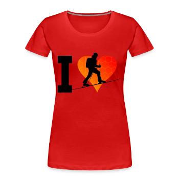 Ski Mountaineering Ski Touring Men's Ski Tour - Women's Premium Organic T-Shirt - red - Front - Mia (176cm)