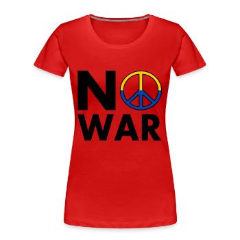 No war - Frauen Premium Bio T-Shirt - Rot - Vorne - Mia (176cm)