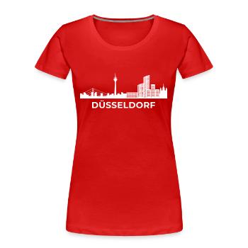 Düsseldorf City Skyline City Germany Deutschland - Frauen Premium Bio T-Shirt - Rot - Vorne - Mia (176cm)