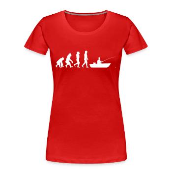 Evolution Bateau pêche - T-shirt bio Premium Femme - rouge - Devant - Mia (176cm)
