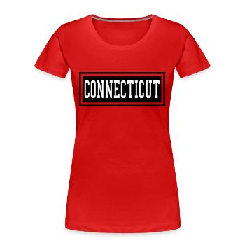 Connecticut - Frauen Premium Bio T-Shirt - Rot - Vorne - Mia (176cm)