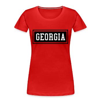 Georgien - Frauen Premium Bio T-Shirt - Rot - Vorne - Mia (176cm)