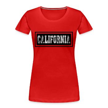 Kalifornien - Frauen Premium Bio T-Shirt - Rot - Vorne - Mia (176cm)