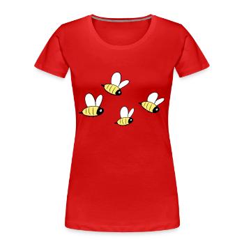 Animals Bees Bee cartoon Ecosystem - Women's Premium Organic T-Shirt - red - Front - Mia (176cm)