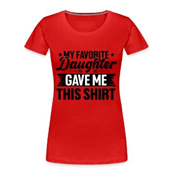 Papa Daughter Father Girl Stepdaughter - Women's Premium Organic T-Shirt - red - Front - Mia (176cm)
