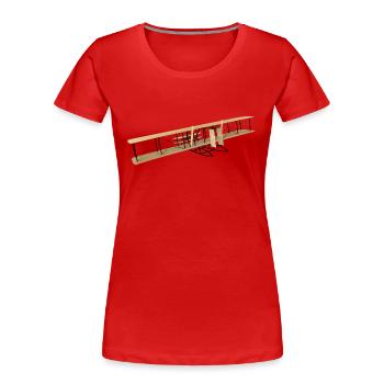 Historisches Motorflugzeug von 1905 - Frauen Premium Bio T-Shirt - Rot - Vorne - Mia (176cm)