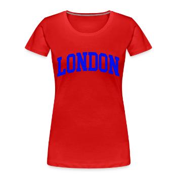 london - Frauen Premium Bio T-Shirt - Rot - Vorne - Mia (176cm)