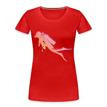 Tauchen Silhouette - Frauen Premium Bio T-Shirt - Rot - Vorne - Mia (176cm)