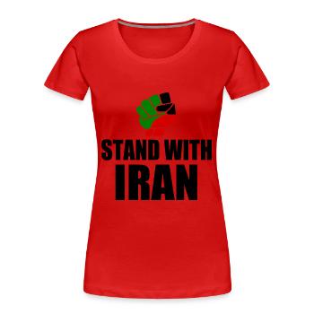 Stand with iran - Frauen Premium Bio T-Shirt - Rot - Vorne - Mia (176cm)
