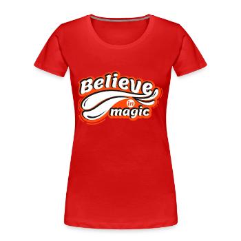 Believe in magic - Women's Premium Organic T-Shirt - red - Front - Mia (176cm)