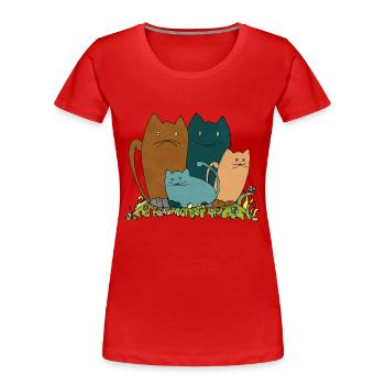 Cats - Women's Premium Organic T-Shirt - red - Front - Mia (176cm)