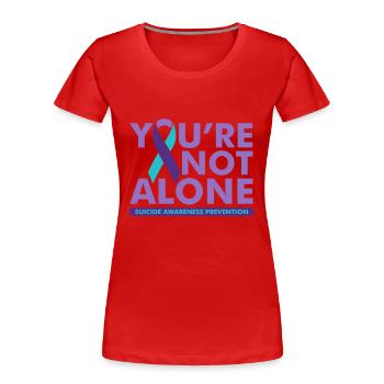 Vous n’êtes pas seul Sensibilisation au suicide - T-shirt bio Premium Femme - rouge - Devant - Mia (176cm)