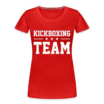 Kickboxing Team - Frauen Premium Bio T-Shirt - Rot - Vorne - Mia (176cm)