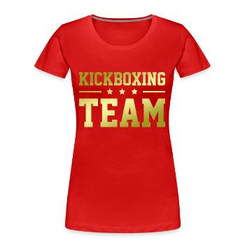 Kickboxing Team - Frauen Premium Bio T-Shirt - Rot - Vorne - Mia (176cm)