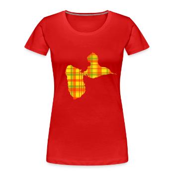 Guadeloupe - T-shirt bio Premium Femme - rouge - Devant - Mia (176cm)