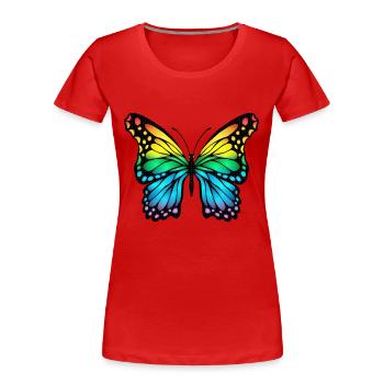 Butterfly - Women's Premium Organic T-Shirt - red - Front - Mia (176cm)