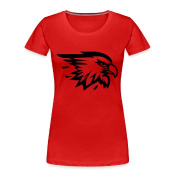 Adlerkopf mit Flügel im Profil - Frauen Premium Bio T-Shirt - Rot - Vorne - Mia (176cm)