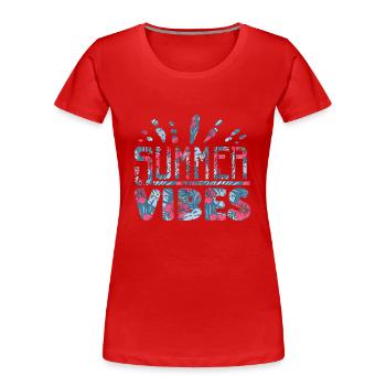 Summer Vibes Sommer Stimmung Urlaub - Frauen Premium Bio T-Shirt - Rot - Vorne - Mia (176cm)