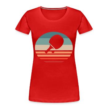 Tischtennis Retro Vintage - Frauen Premium Bio T-Shirt - Rot - Vorne - Mia (176cm)