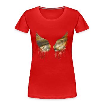 angelwings,flügel,gold,engelsflügel,metallisch - Frauen Premium Bio T-Shirt - Rot - Vorne - Mia (176cm)