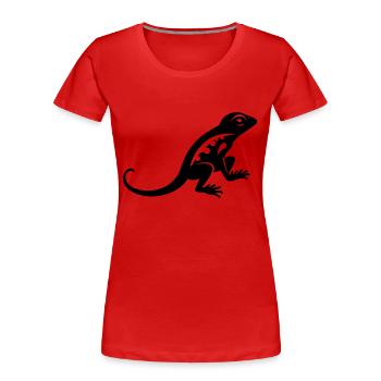 Lézard - T-shirt bio Premium Femme - rouge - Devant - Mia (176cm)