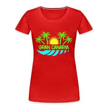 Gran Canaria - Women's Premium Organic T-Shirt - red - Front - Mia (176cm)
