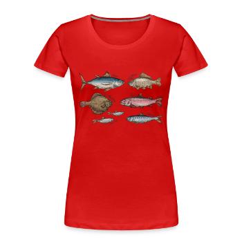 Meerestiere - Frauen Premium Bio T-Shirt - Rot - Vorne - Mia (176cm)