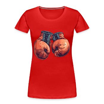 Die Contender-Handschuhe für Champions - Frauen Premium Bio T-Shirt - Rot - Vorne - Mia (176cm)