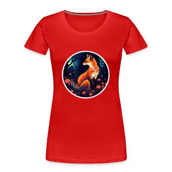Rudeltiere Fuchs Füchse Waldbewohner Waldtier - Frauen Premium Bio T-Shirt - Rot - Vorne - Mia (176cm)