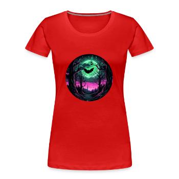 Fledermaus Fledermäuse Flughunde Halloween - Frauen Premium Bio T-Shirt - Rot - Vorne - Mia (176cm)