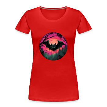 Fledermaus Fledermäuse Flughunde Halloween - Frauen Premium Bio T-Shirt - Rot - Vorne - Mia (176cm)