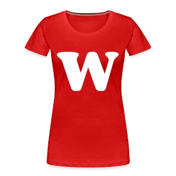 Buchstabe w - Frauen Premium Bio T-Shirt - Rot - Vorne - Mia (176cm)