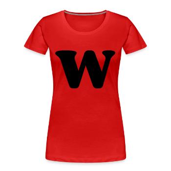 Buchstabe w - Frauen Premium Bio T-Shirt - Rot - Vorne - Mia (176cm)