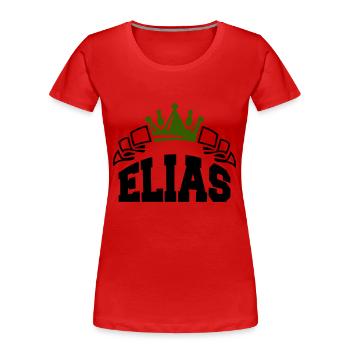 elias - Frauen Premium Bio T-Shirt - Rot - Vorne - Mia (176cm)