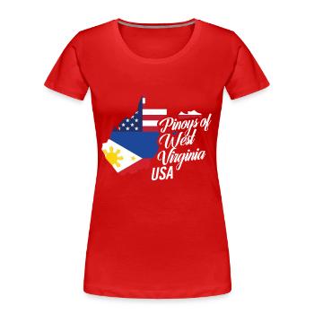 Des Philippins de Virginie-Occidentale conçoivent pour Fil-Ams - T-shirt bio Premium Femme - rouge - Devant - Mia (176cm)