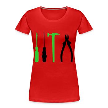 werkzeug - Frauen Premium Bio T-Shirt - Rot - Vorne - Mia (176cm)