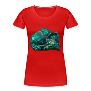 Fluorite Green Fluorspar Mineral Crystal - Women's Premium Organic T-Shirt - red - Front - Mia (176cm)