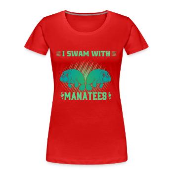 Ich Schwamm Mit Seekühen Wassertiere Seekühe - Frauen Premium Bio T-Shirt - Rot - Vorne - Mia (176cm)