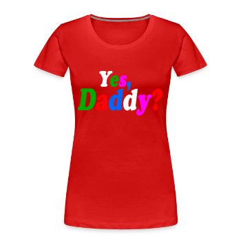 Oui papa - T-shirt bio Premium Femme - rouge - Devant - Mia (176cm)