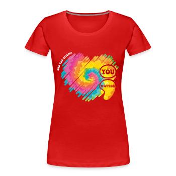 Psychische Gesundheit - Semikolon Psychische Gesundheit - Frauen Premium Bio T-Shirt - Rot - Vorne - Mia (176cm)